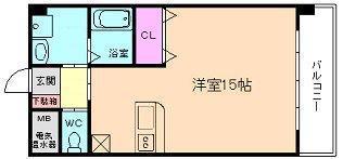グレイスかけ橋(ワンルーム/2階)の間取り写真