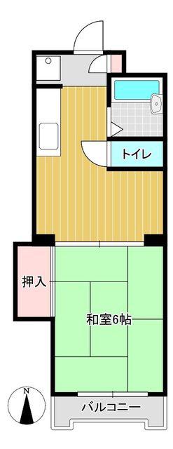 レジデンス波多江(1DK/2階)の間取り写真