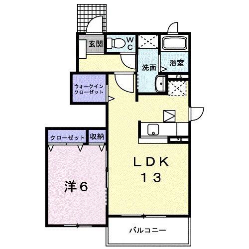 シャルマン・ドミール I(1LDK/1階)の間取り写真