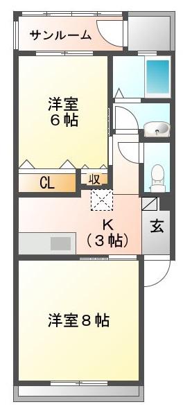 ITOマンション(2K/2階)の間取り写真