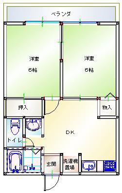 ＪＲ水郡線 常陸大子駅 徒歩28分 2階建 築31年(2DK/2階)の間取り写真