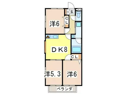 第IIミナミハイツ(3DK/1階)の間取り写真