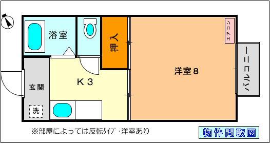 グレースプラザ(1K/2階)の間取り写真