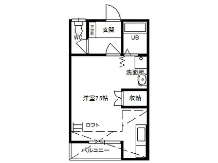 AハイツNO.2(ワンルーム/2階)の間取り写真