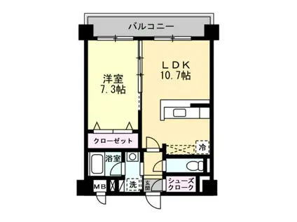 リビオン千代町(1LDK/5階)の間取り写真