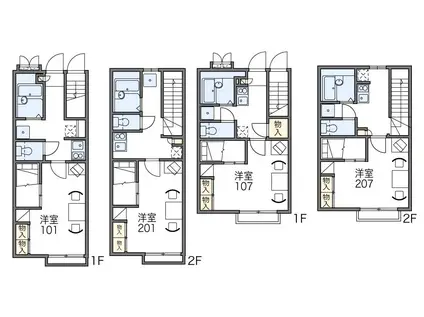 レオパレススカイ土山(1K/2階)の間取り写真
