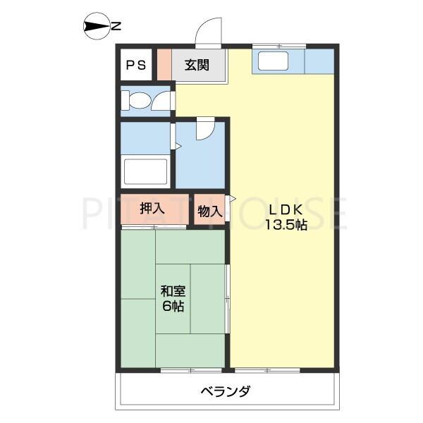 シャールス園部(1LDK/3階)の間取り写真