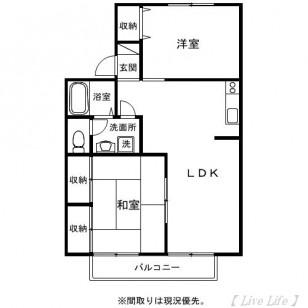 セジュール加納A棟(2LDK/2階)の間取り写真