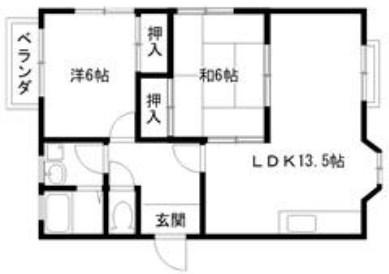 ハウス新町(3DK/2階)の間取り写真