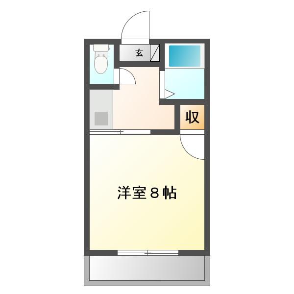 マイハウスA(1K/1階)の間取り写真