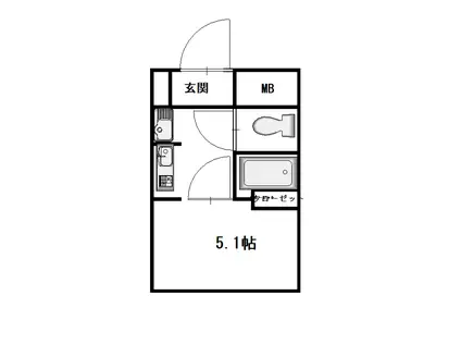 ダイヤモンドスクエア(ワンルーム/9階)の間取り写真