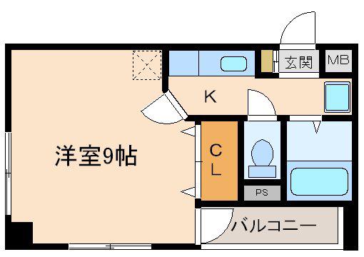 モンソレイユ(1K/3階)の間取り写真