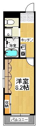 パークアベニュー竹原(1K/3階)の間取り写真