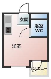 プレアール古市駅前(ワンルーム/4階)の間取り写真
