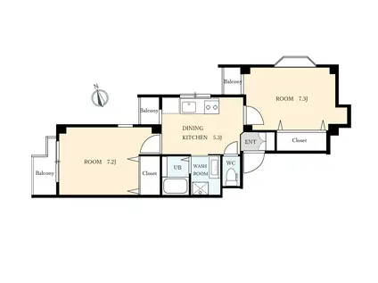 グランポール亀戸(2DK/3階)の間取り写真