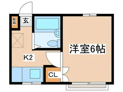 プレザントヒル(1K/1階)の間取り写真