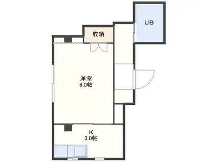 メゾン玉園(1K/3階)の間取り写真