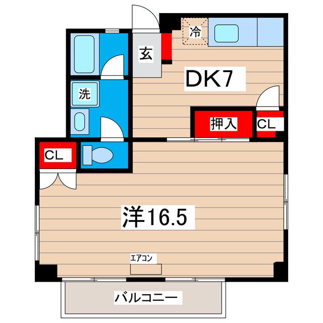 コーポラス明和(1DK/2階)の間取り写真