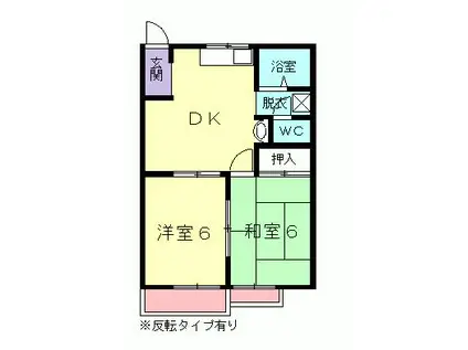 リディア赤坂(2DK/2階)の間取り写真