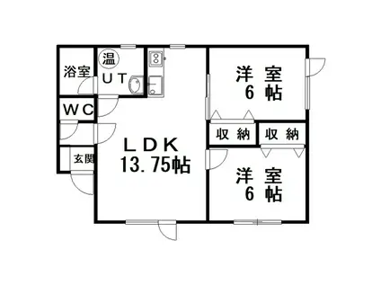 レガーロ住之江(2LDK/1階)の間取り写真