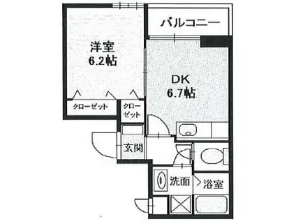 クチトーレ・フジセ(1DK/4階)の間取り写真