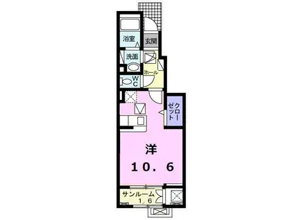 インノバール・メゾン(ワンルーム/1階)の間取り写真