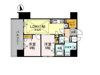 IBC RESIDENCE ウエスト(2LDK/10階)の間取り写真