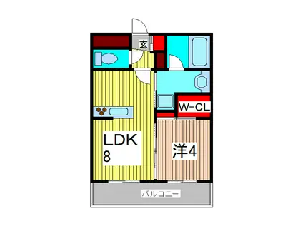 スタジオデン西川口(1LDK/2階)の間取り写真