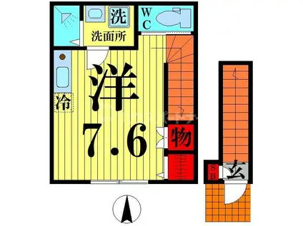 フルール西新井I(ワンルーム/1階)の間取り写真