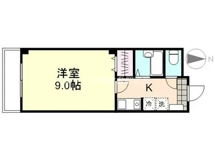 フォルテッシモ中庄(1K/2階)の間取り写真