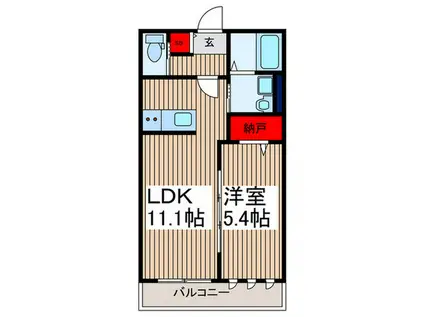 URBANLIFE TODA(1LDK/3階)の間取り写真