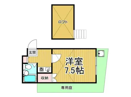 ピュアコーポ尼崎(1K/1階)の間取り写真