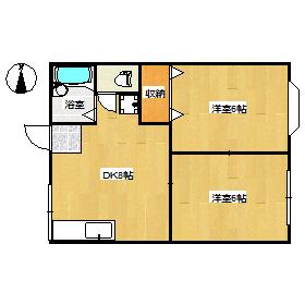 エトワール東岡山(2DK/1階)の間取り写真
