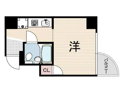ルネサンス尼崎(1K/4階)の間取り写真