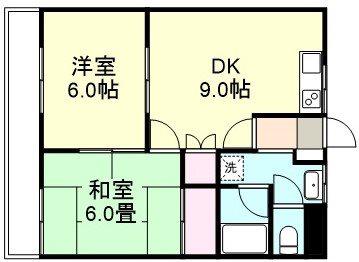 ミレニアム II(2DK/1階)の間取り写真