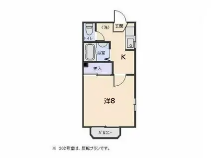 エステート南青山(1K/2階)の間取り写真