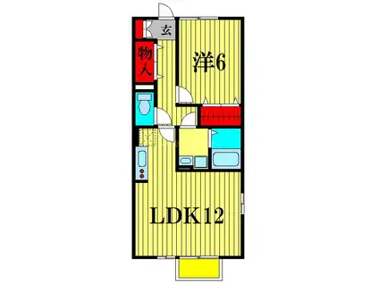 ヴィアノ I(1LDK/2階)の間取り写真