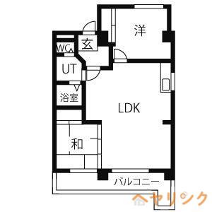 クレール延珠 南棟(2LDK/3階)の間取り写真