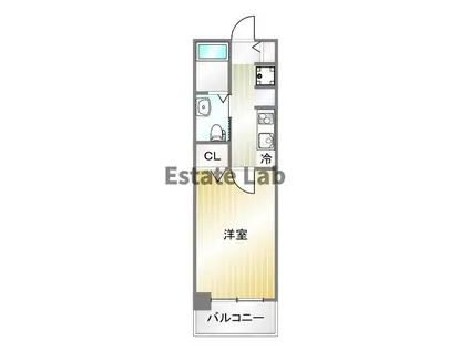 アルファレガーロ 兵庫(1K/4階)の間取り写真