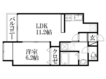 LAUREL COURT 常盤(1LDK/3階)の間取り写真