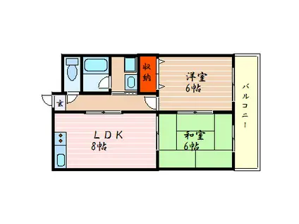 NASU1ビル(2LDK/7階)の間取り写真