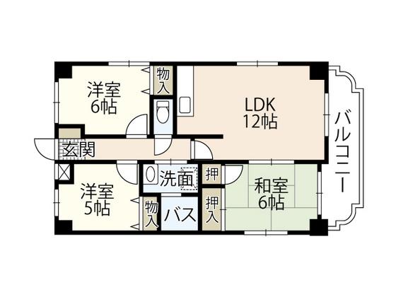 第3定森ビル(3LDK/2階)の間取り写真