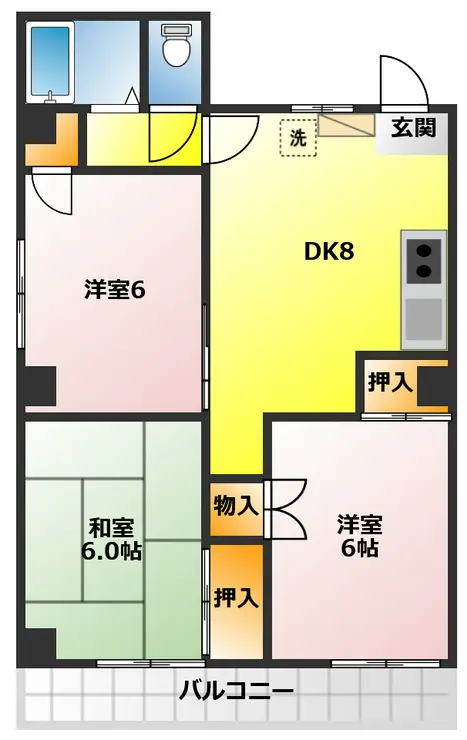 メゾンホソダA 2階階 間取り