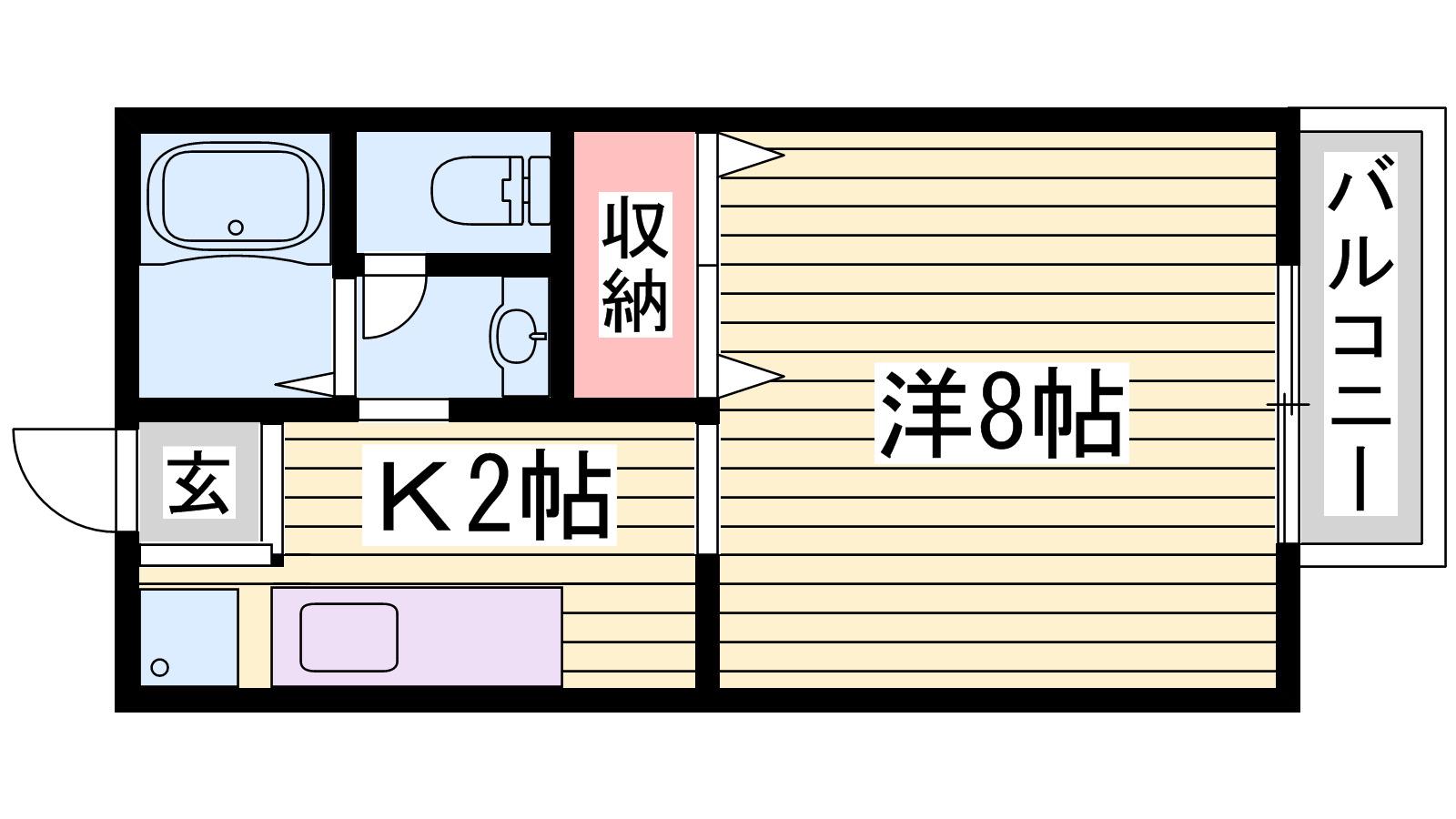 コンフォートM(1K/1階)の間取り写真