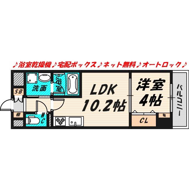 ラ・フォート城北公園(1LDK/1階)の間取り写真