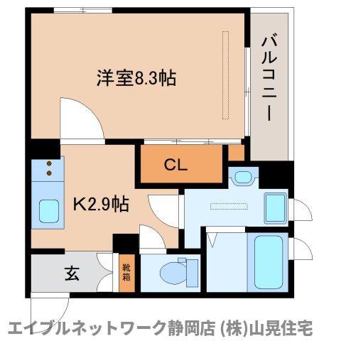 エクラージュ鷹匠(1K/1階)の間取り写真