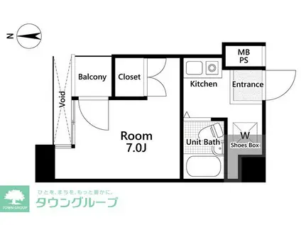 キャッスルマンション川越D号館(ワンルーム/7階)の間取り写真