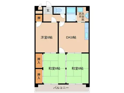 ドエル和泉(3DK/5階)の間取り写真