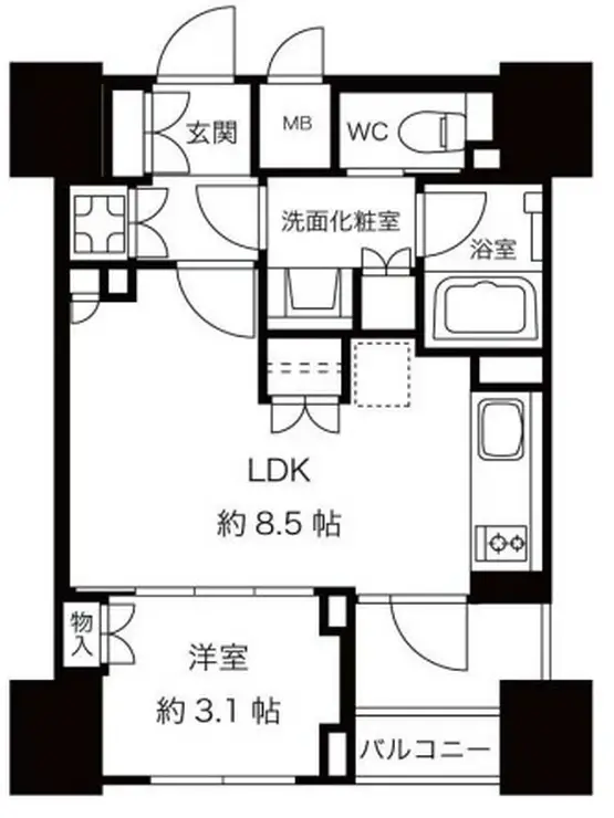 プレミスト渋谷宮益坂 13階階 間取り