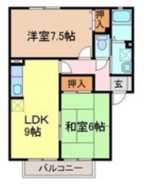 ルイポルトA・B(2DK/1階)の間取り写真
